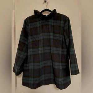 Tuckernuck Sweaters, Bluegreen Plaid Faye Blouse, Blue/Green | Size: XXL